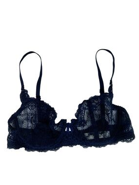 Naja Navy Blue Chloe Lace Underwire Bra Size 32C